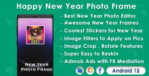 Happy new year 2023 photo frame editor app with admob ads codermarket.png