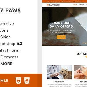 Happy Paws - Pet Responsive One Page HTML