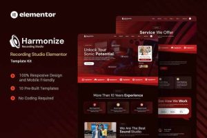 Harmonize recording studio elementor template kit v10 gplpixel.jpg