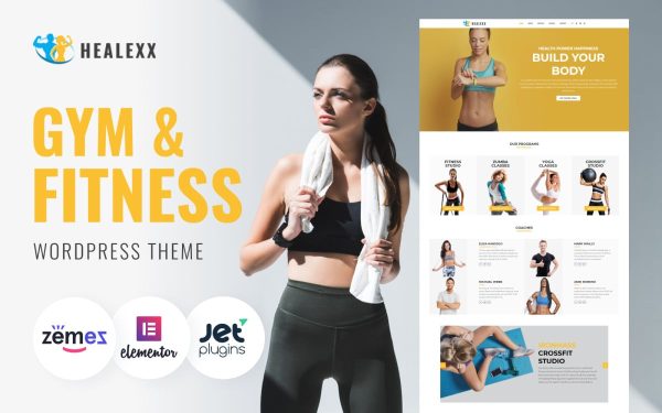 Healexx - Gym Multipurpose Modern WordPress Elementor Theme - Image 1