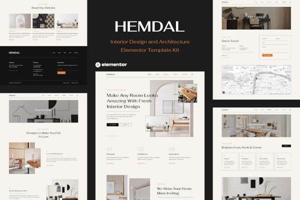 Hemdal - Interior Design & Architecture Elementor Template Kit - Image 1