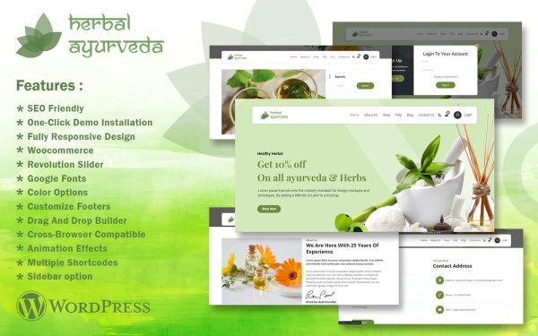 Herbal - Pure Ayurveda WordPress Theme - Image 1