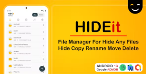 Hideit file manager hide any file android source with admob ads .png