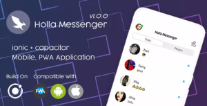 Holla messenger ionic 6 pwa mobile app codermarket.png