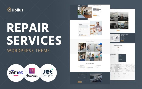 Hollus - Repair Services Multipurpose Modern WordPress Elementor Theme - Image 1