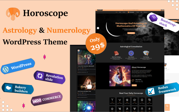 Horoscope - Astrology and Numerology WordPress Theme - Image 1
