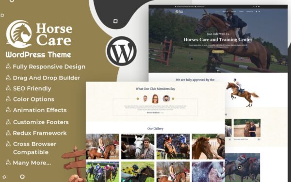 Horses Care - Horse Club and Stables WordPress theme - Image 1