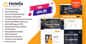 Hotelia hotel booking tour package booking management website codermarket.png