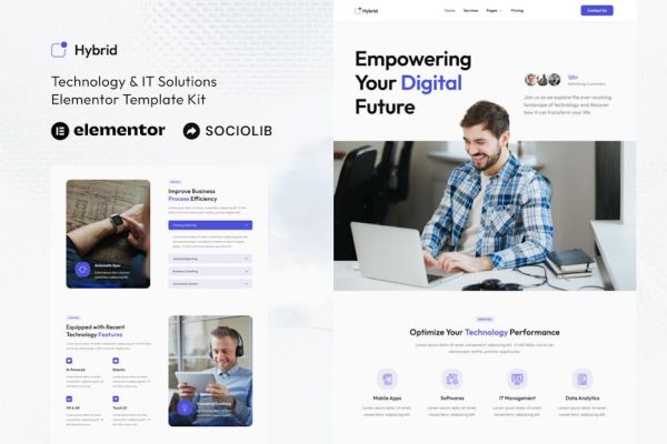 Hybrid - Technology & IT Solutions Elementor Template Kit - Image 1
