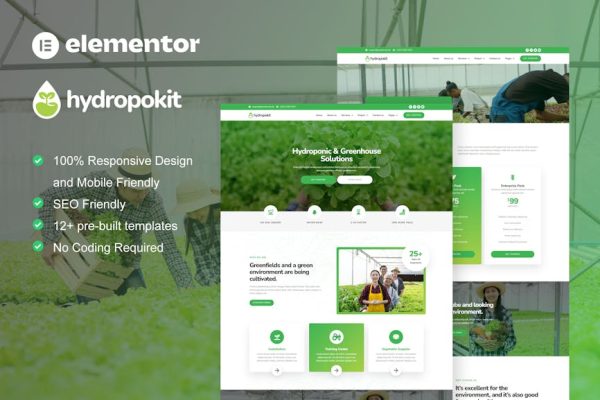 Hydropokit - Hydroponic & Agriculture Elementor Template Kit - Image 1
