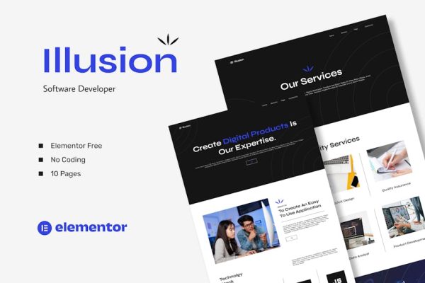 Illusion - Software Developer Elementor Template Kits - Image 1