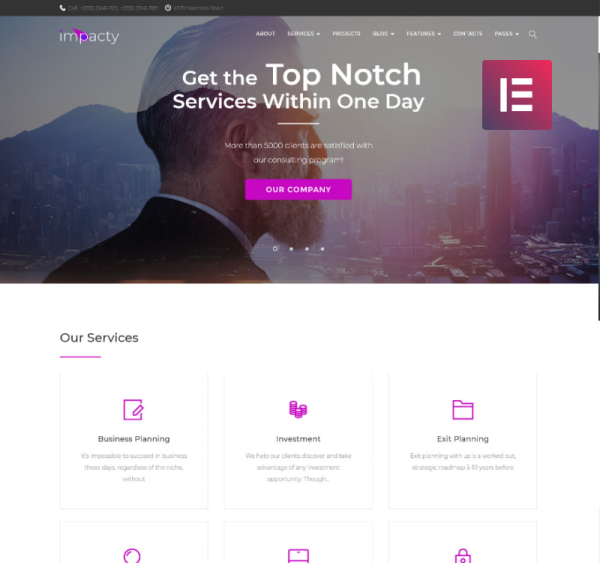 Impacty - Business Consulting WordPress Elementor Theme - Image 1