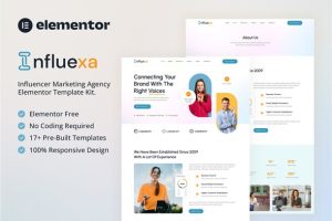 Influexa influencer marketing agency elementor template kit v10 gplpixel.jpg