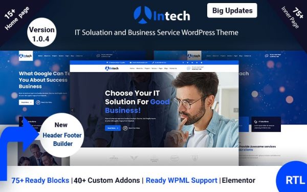 Intech - IT Solution And Technology Services WordPress Theme - Image 1