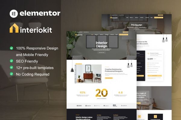 Interiokit - Interior Design & Architecture Elementor Template Kit - Image 1