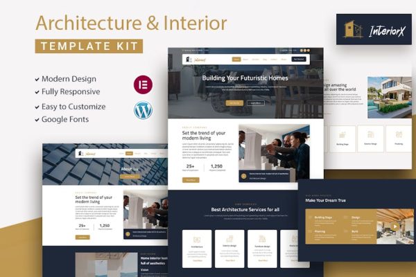 InteriorX - Interior Design Elementor Template Kit - Image 1