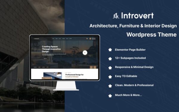 Introvert - Architecture, Furniture & Interior Design WordPress Theme - Image 1