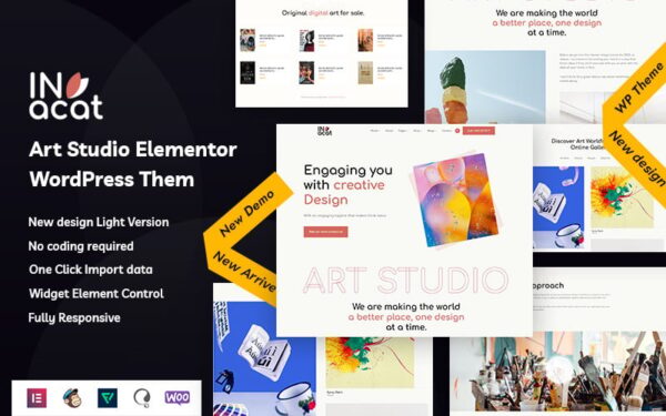 Invacat - Art Studio Elementor WordPress Theme - Image 1