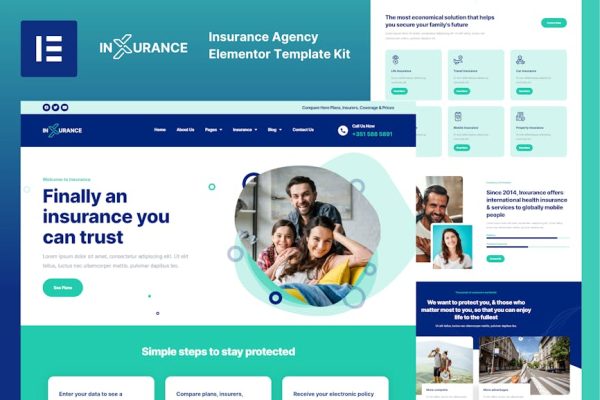 Inxurance - Insurance Agency Elementor Template Kit - Image 1