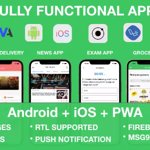 ionic 5 full app pwa supported / grocery / food delivery / news app / tinder clone / shopping app