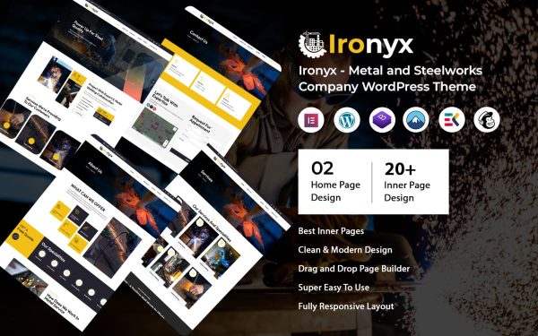 Ironyx - Metal and Steelworks Company WordPress Theme - Image 1
