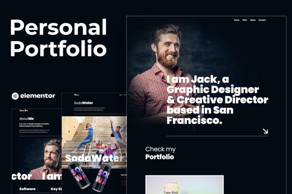 Jack.Dir - Personal Design Portfolio Elementor Template Kit - Image 1