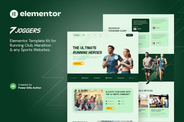 Joggers – Marathon Running Club & Sports Events Elementor Template Kit - Image 1