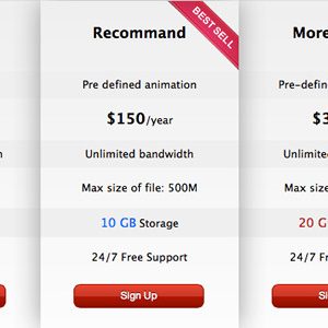 jQuery CSS3 Price Table Plugin