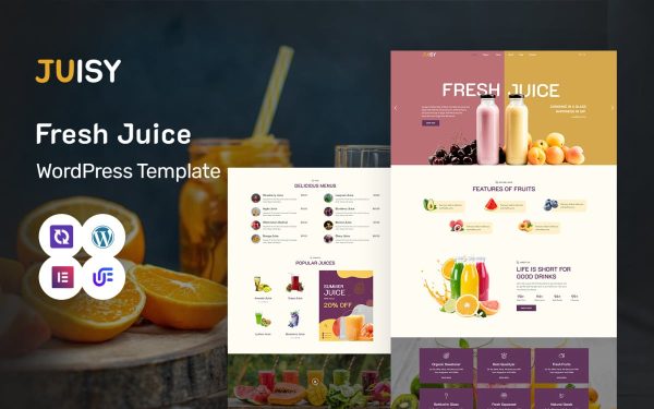 Juisy - Food Juice Store Manufacturer WordPress Elementor Theme - Image 1