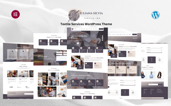Juliana Textile - Textile Industry & Clothing Services WordPress Theme - Image 1