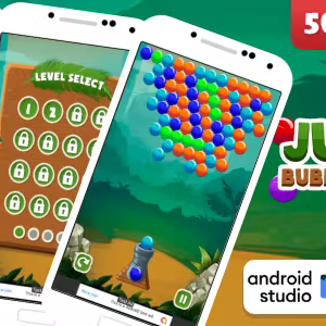 Jungle Bubble Shooter Game Android Studio Project with AdMob Ads + Ready to Publish