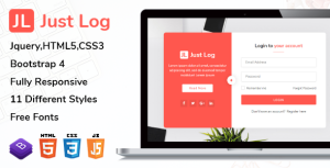 Justlog authentication html5 templates gplpixel.png