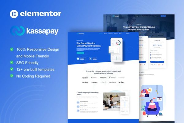 KassaPay - Online Payment Gateway Elementor Template Kit - Image 1