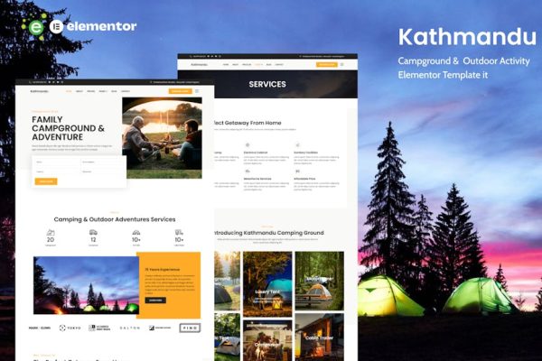 Kathmandu - Campground & Outdoor Activity Elementor Template Kit - Image 1