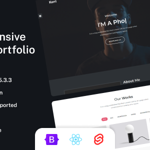 Kerri - Responsive Bootstrap 5, React & Svelte One Page Portfolio Template