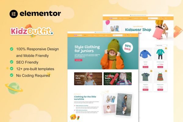 KidzOutfit - WooCommerce Kids Fashion Shop Elementor Template Kit - Image 1