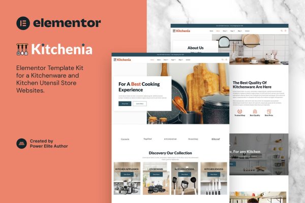 Kitchenia – Kitchenware & Cooking Utensils Store Template Kit - Image 1