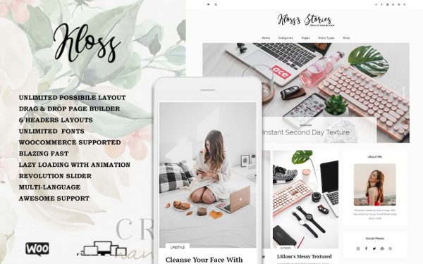 Kloss - Elegant WordPress Blog Theme - Image 1