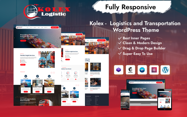 Kolex - Logistics and Transportation WordPress Theme - Image 1