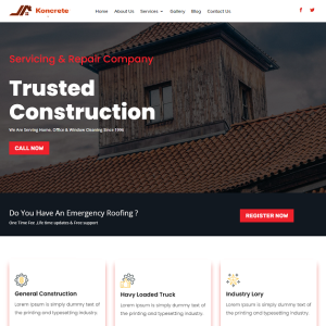 koncrete Construction Building Roofing Wordpress Themes