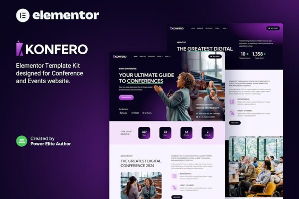 Konfero – Conference & Event Elementor Template Kit - Image 1