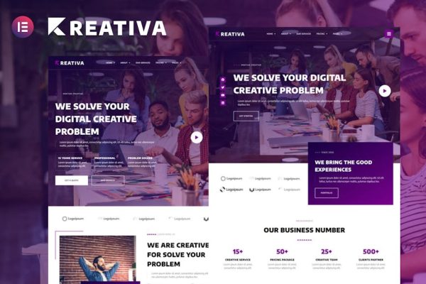 Krativa - Creative & Digital Agency Services Elementor Template Kit - Image 1