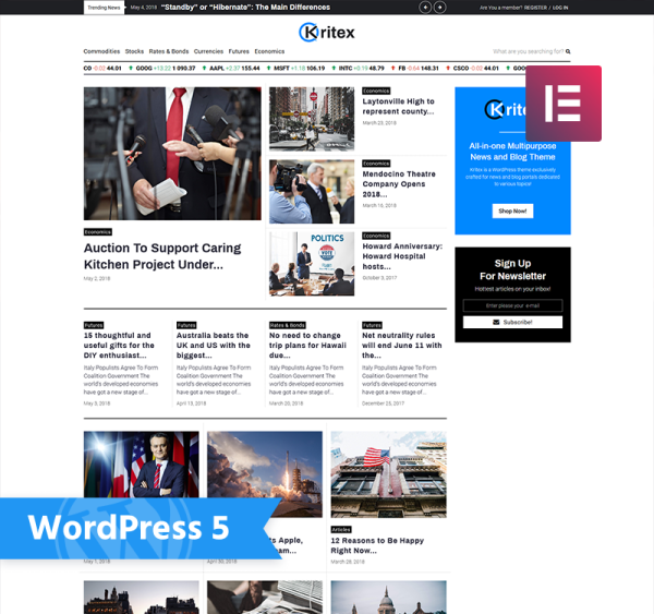 Kritex - Corporate News Blog Modern WordPress Elementor Theme - Image 1
