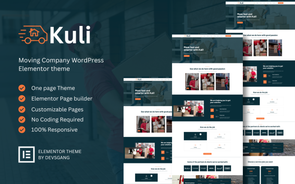 Kuli - A Moving Company WordPress Elementor Theme - Image 1