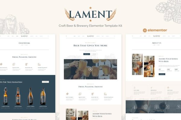 Lament - Craft Beer & Brewery Elementor Template Kit - Image 1