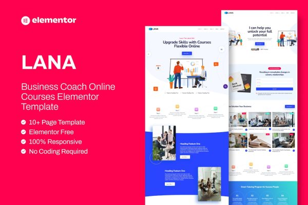Lana - Business Coach Online Course Elementor Template Kit - Image 1