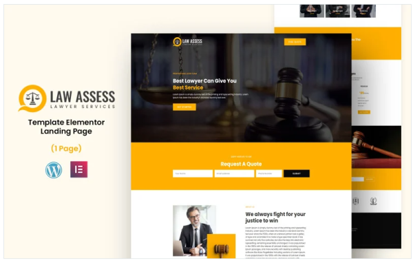 Law Assess - Lawyer Service Elementor Landing Page - Image 1