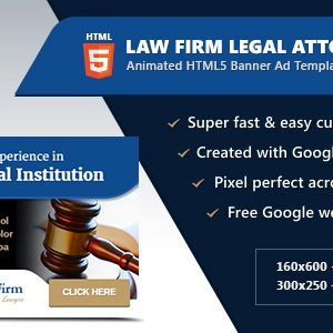 Law Firm Legal Attorney Banners - HTML5 Animated GWD