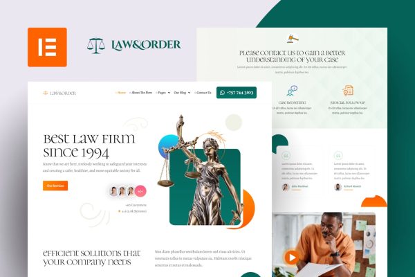 Law & Order - Law Firm & Lawyers Elementor Template Kit - Image 1