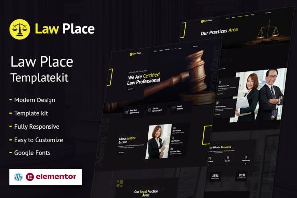 Law Place - Legal and Law Firm Elementor Template Kit - Image 1